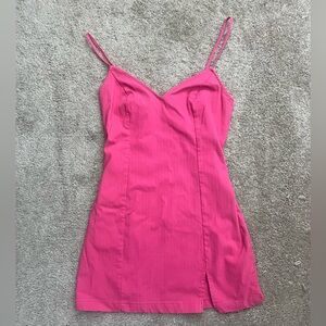 Hot Pink Strappy Mini Dress - urban outfitters, size small